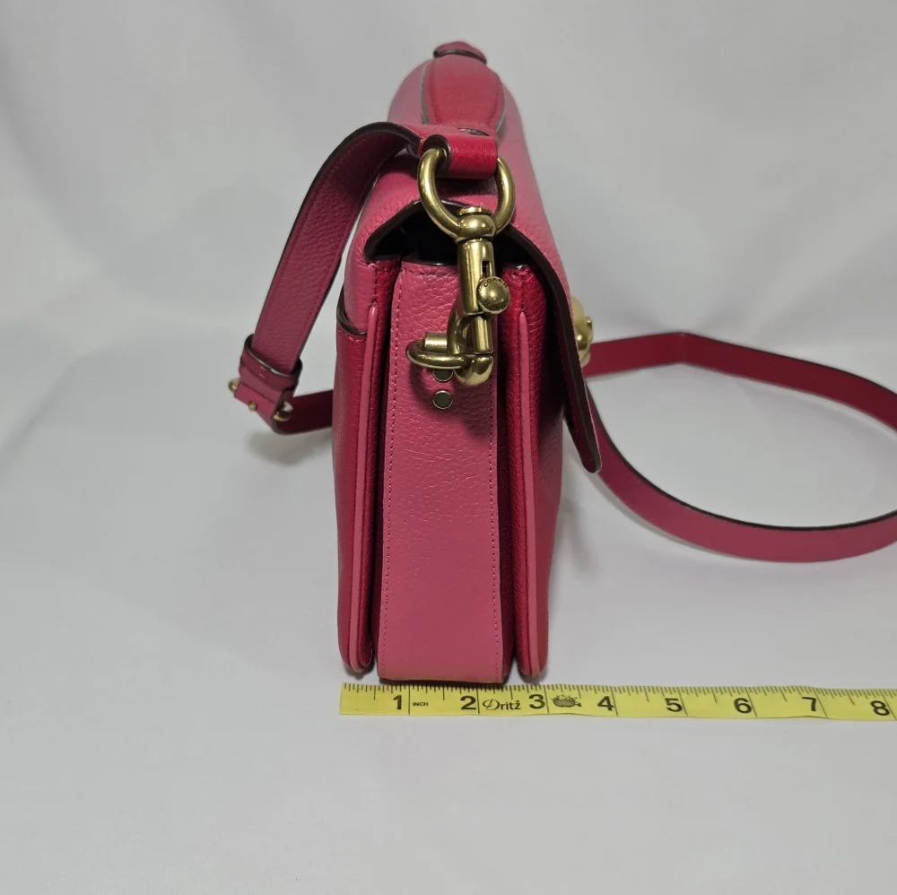 Coach Pebbled Leather B4/Bright Cherry Multi CB Cassie CB Purse